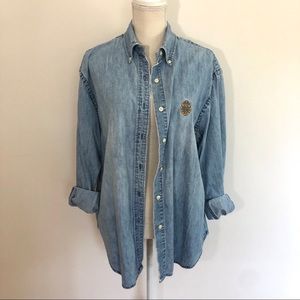 Ralph Lauren . Vintage Blue Jean Button Down Shirt